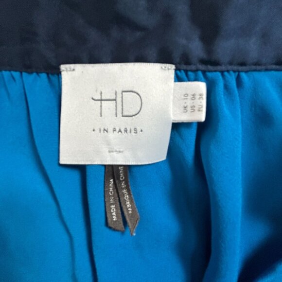 Anthropologie HD In Paris Womens Flutter Sleeve Embroidered Collar Blue Top 6 - Picture 3 of 7